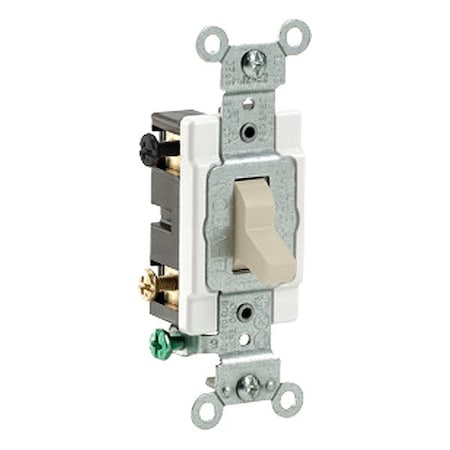 Leviton WallSwitch, 1hp, Toggle, 20A, Ivory, PK10 CS420-2I