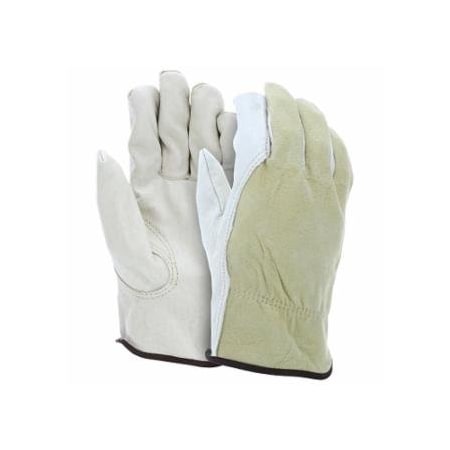 Mcr Safety Leather Drivers Work Glove, Large, Unlined, Beige, 12PK 127-3405L