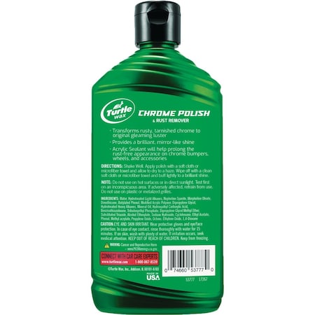 Turtle Wax 10 Oz. Chrome Polish & Rust Remover 54293