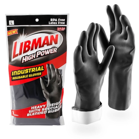 Libman Commercial Industrial Grade Reusable Rubber Gloves 1244