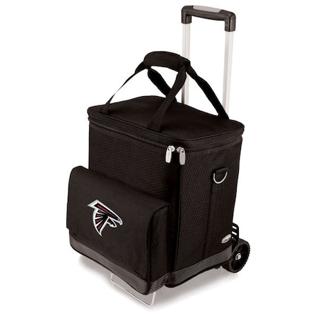 Picnic Time Family Of Brands NFL Atlanta Falcons - Cellar 6-Bottle Wine Carrier & Cooler Tote with Trolley 660-85-179-024-2