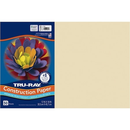 Tru-Ray Construction Paper, Art Project, Craft Project, 12in W x 18in L, 76 lb Basis Weight, 25PK P103065