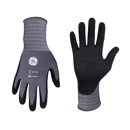 General Electric Unisex Dipped Gloves Black/Gray L 1 pair GG217LC