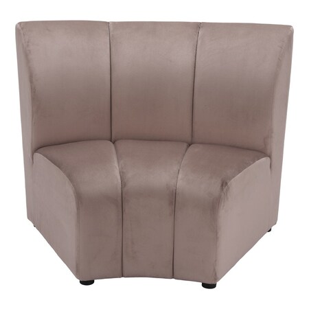 Homeroots 42" Beige Velvet Modular Sofa 573988