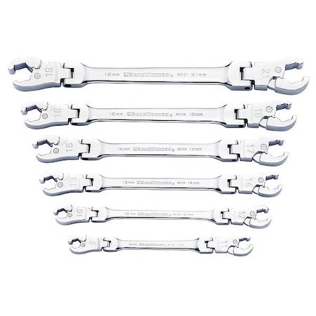 Gearwrench 6 Piece Ratcheting Flex Head Flare Nut Metric Wrench Set 89101D