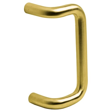 Ives Offset Door Pull, 90 Deg., 10in CTC, 1in Diameter, 2-1/2in Clearance, Satin Brass 8190HD-0 US4