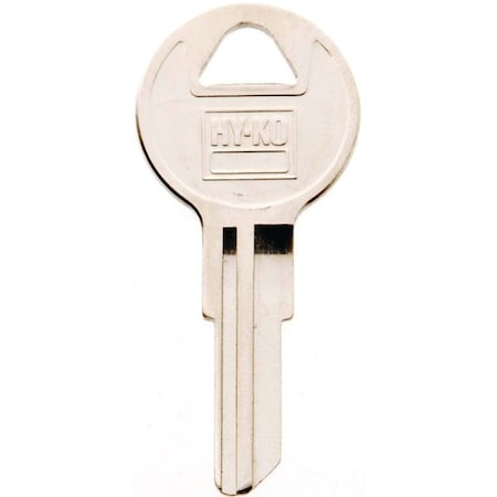 Hy-Ko Key Blank, Brass, Nickel, For: Chicago Cabinet, House Locks and Padlocks 11010CG16