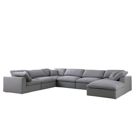 Homeroots 65" Gray Fabric Modular Sleeper Sofa With Ottoman 568279