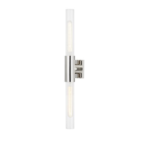 Hudson Valley Lighting Asher 2 Light Wall Sconce 4.25 In. Polished Nickel 1202-PN