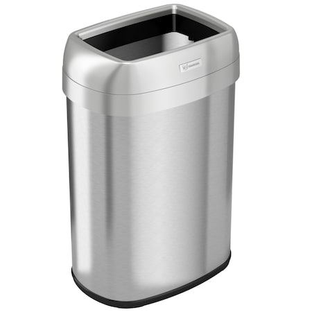 じゃむ Hls Commercial 13 gal Oval Trash Can, Silver, 16.1