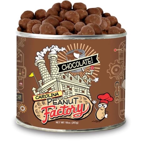 1 In 6 Snacks Carolina Peanut Factory Chocolate Covered Peanuts 10 oz Can 10955