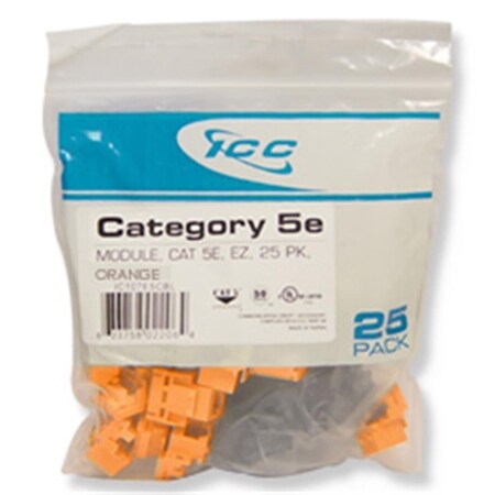 Icc Cat 5e EZ Modular Connector Orange IC107E5COR
