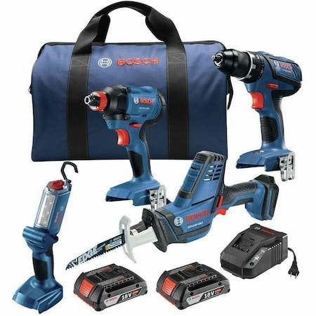 Bosch Combo Kit, 18.0V, 2.0Ah Battery Cap. GXL18V-496B22