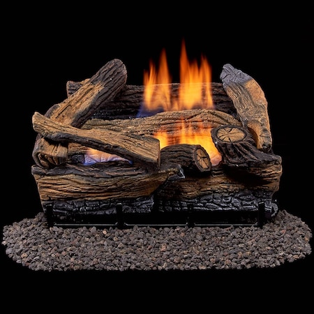Duluth Forge Ventless Natural Gas Log Set - 18 in. Split Red Oak, 30,000 BTU, Remote Control DLS-N18R-1 DLS-L18R-1