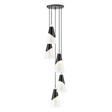 Z-Lite Aimie 5-Light Chandelier, 12 in W x 16 in H, Matte Black 828P7-5R-MB