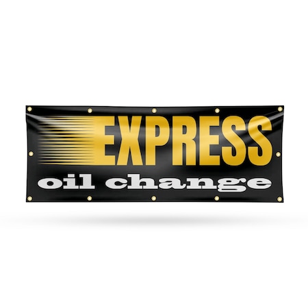 Signmission Express Oil Change, 48 Inch x 120 Inch, Vinyl Banner B-120-30570