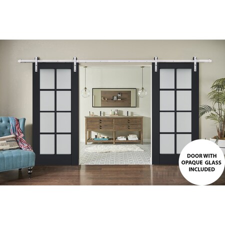 Sartodoors Sturdy Double Barn Door Solid Core Modern Interior VEREGIO7412DB-S-ANT-36