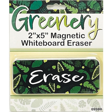 Ashley Productions Magnetic Whiteboard Eraser, Greenery with Erase, 2in. x 5in., 6PK 09980