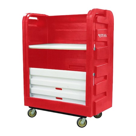 Royal Basket Trucks Linen Cart, Molded Plastic Shelves G48-RDX-TPA-6UNN