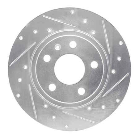 Dynamic Friction Co DFC Brake Rotor - Drilled and Slotted - Silver 631-73037R
