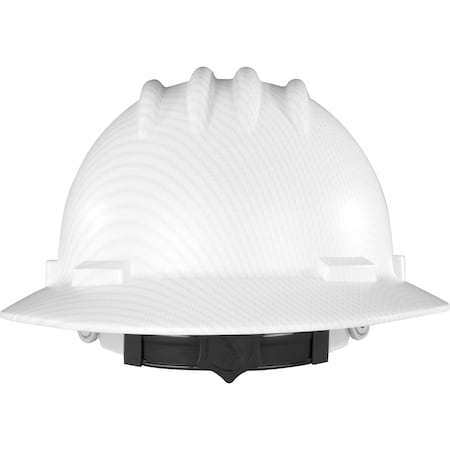 Ironwear High Density Polyethylene Full Brim Hard Hat Matte White Graphite 3970-W-CFMP