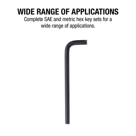 Sunex Sae/Metric 26 Piece Long Arm Hex Key Set, 2Mm-10Mm, 0.05 in-3/8 in 98526L