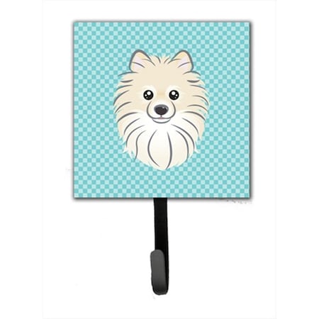 Carolines Treasures Checkerboard Blue Pomeranian Leash Or Key Holder BB1145SH4