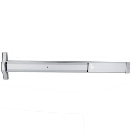 Global Door Controls STED Series Aluminum Grade 2 Storefront 36 in. Rim Narrow Stile Panic Exit Device with Cylinder TH1100-STED36-AL