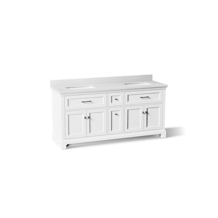 Kohler Charlemont 72" bathroom vanity cabinet with sinks and quartz top 29264-BD1-0