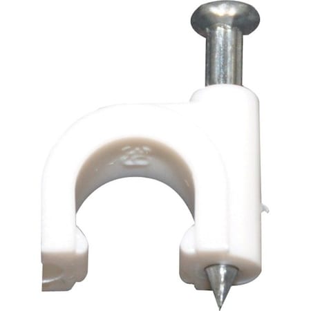 Dolphin Components Cable Staple, RG-59 Coaxial Cable Use Type, 1/4 in Size, White DCC-59W