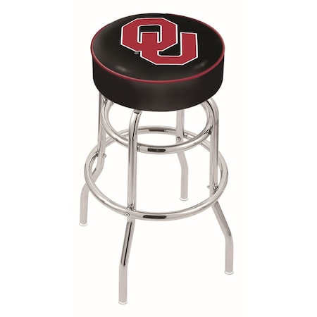 Holland Bar Stool Co 30" 4" Oklahoma Cushion Seat, Double-Ring Chrome Swivel Bar Stool L7C130Oklhma