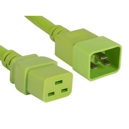 Sanoxy 10ft 12 AWG 20A 250V Heavy Duty Power Cord IEC320 C20 to IEC320 C19, Green SNX-CBL-LDR-PW132-4210