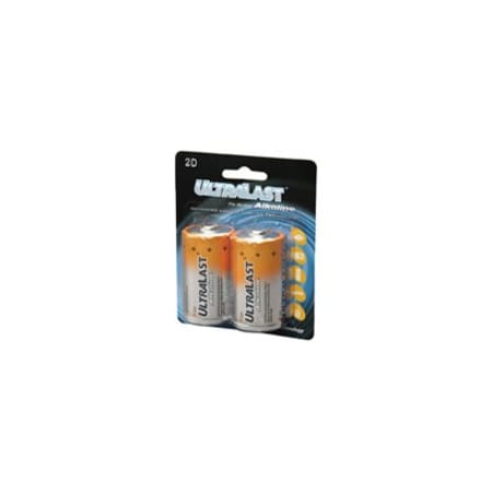Dantona Alkaline Battery, D 1.5V DC 2 PK ULA2D