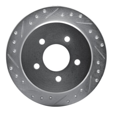 Dynamic Friction Co DFC Brake Rotor - Drilled and Slotted - Silver 631-54142L