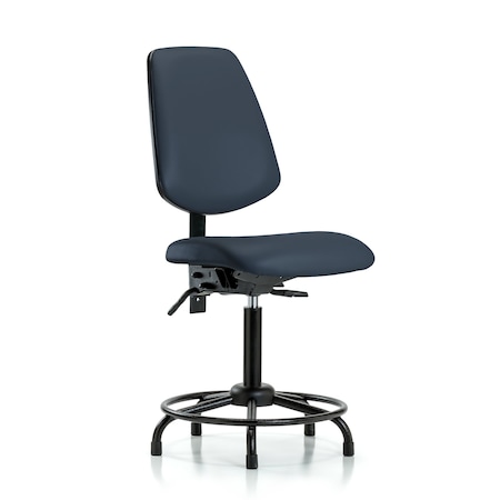 Blue Ridge Ergonomics Medium Bench Chair No Arms, 22" to 29" Height, Vinyl, Imperial Blue BR-VMBCH-MB-RT-T0-A0-RG-8582