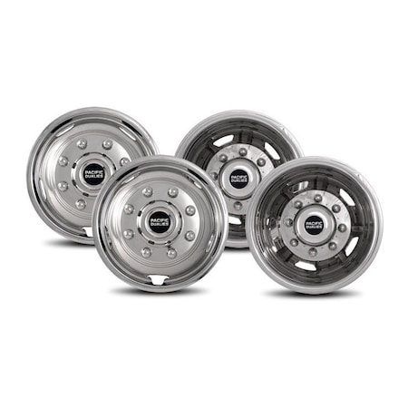 Pacific Dual Fits 17  8 Lug 5 Vent Holes Wheel Polished Stainless Steel BoltOn 30-1708