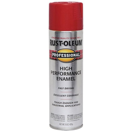 Professional 15 Oz Rust-Oleum Brands Safety Red High Performance Enamel Spray Paint 7564838