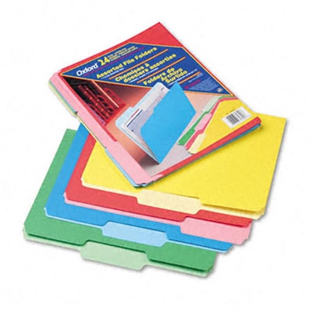 Pendaflex Two-Tone File Folders- 1/3 Cut- Top Tab- Letter- Assorted Colors- 24/Pack, 24PK 82300