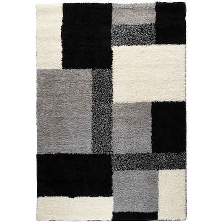 Ricki'S Rugs Madison Shag Cubes Rug, Black - 20 in. x 7 ft. 2 in. RI319445