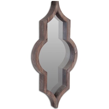 Homeroots 34" Dark Brown Novelty Framed Accent Mirror 376390