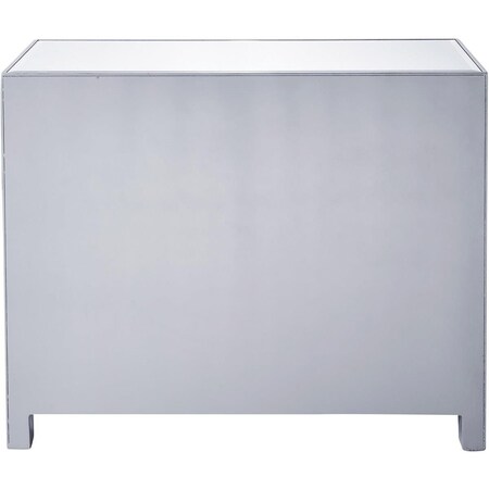 Elegant Decor Chest 3 Drawers, Antique Silver Paint - 40 x 16 x 32 in. MF72019