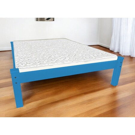 Homeroots Caribbean Blue Solid Wood Queen Bed Frame 546720