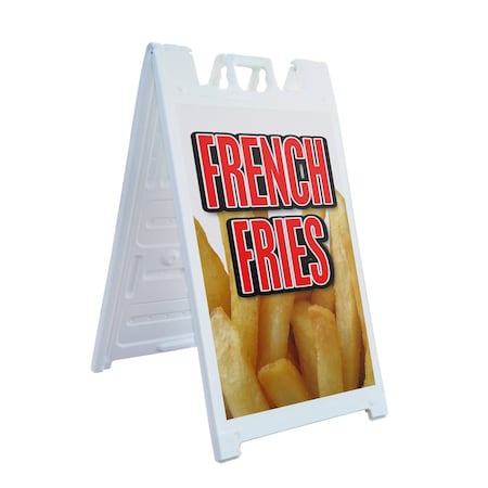 Signmission French Fries, A-Frame & 2 Decals Installed, Heavy-Duty Plastic Frame SBHD-D-2436-French Fries