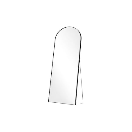 Homeroots 70" Black Metal Arch Wall Mounted Leaning Or Freestanding Framed Full Length Mirror 719121