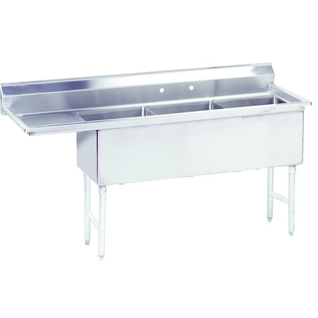 Advance Tabco Fabricated Sink 3-compartment 24 in. left drainboard FS-3-2024-24L