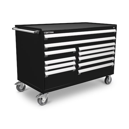 Tekton Rolling Tool Cabinet, 11 Drawer, Black, Steel, 60 in W x 32 in D x 41-1/2 in H OCL64100STM