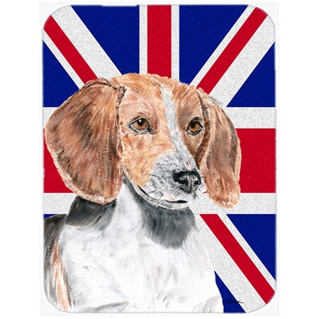 Skilledpower 7.75 x 9.25 In. English Foxhound With English Union Jack British Flag Mouse Pad, Hot Pad Or Trivet SK892594
