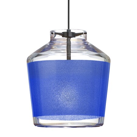 Besa Lighting Besa Pica 6 Pendant, Blue Sand, Black Finish, 1x 5W LED 1XT-PIC6BL-LED-BK