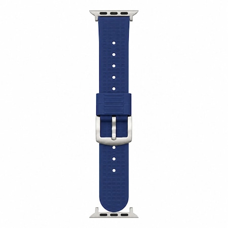 Elegani Waffle Rubber Watch Replacement Band Compatible with Apple Watch 45mm, Dark Blue WFRBQR-DBLU-45mm