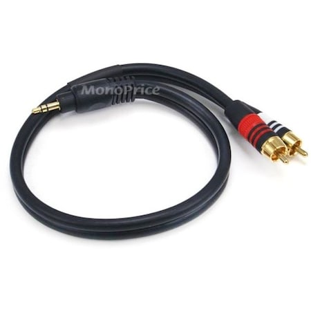 Monoprice A/V Cable, 3.5mm(M)/2 RCA(M), 1.5ft 5596